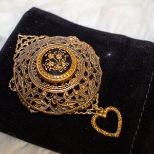 French Fox Jewelry Women's Gold 1920 Belt Buckle Brooch Size OS